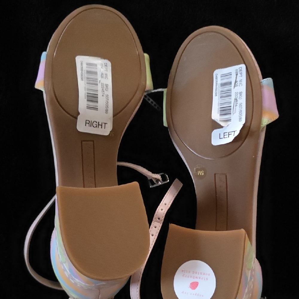 NWT Copper Key Pastel Butterfly Heel Sandals - Pink Multicolor Size 5 Big Girl - Picture 8 of 8